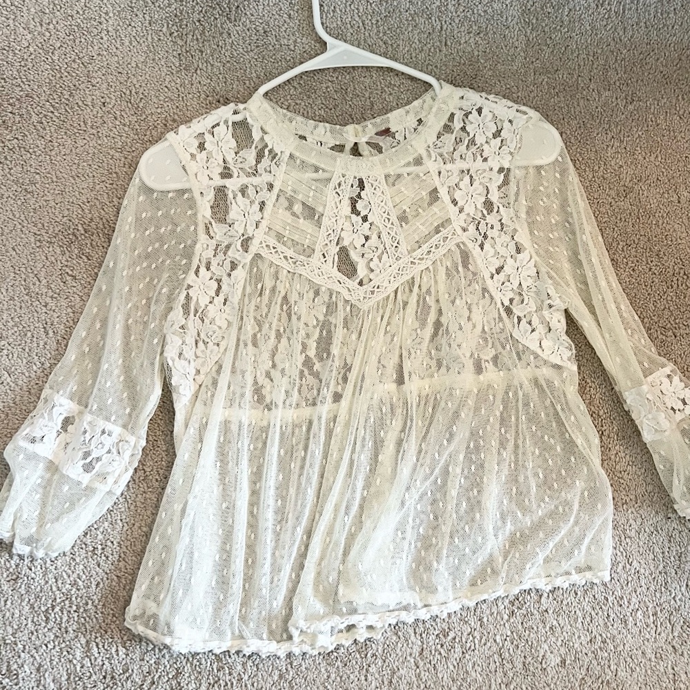 Free People Lace Top - Cream